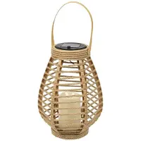Home Deco Factory LANTERNE SOLAIRE EFFET BOUGIE 26.5CM NATURE