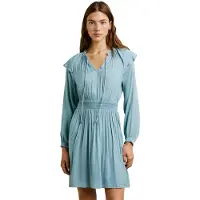 Pepe Jeans pour femme. PL9537712 Robe Lotty bleue (S), Casuel, Polyester, Manche longue