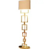 Casa Padrino Luxus Designer Lampadaire Or / Ivoire 45 x 20 x H. 180 cm - Lampadaire en laiton doré noble - Meubles d'hôtel - Qualité de luxe