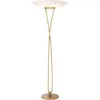 Casa Padrino Lampadaire de luxe Laiton antique / Blanc Ø 69 x H. 188 cm - Lampadaire avec abat-jour en verre rond - Lampadaires de luxe - Luminaires de luxe - Meubles de luxe - Ameublement de luxe