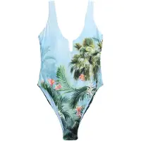 Next Maillot de bain bleu clair / vert / rose
