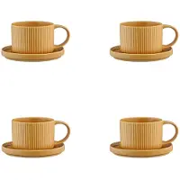 Bjorn Tasse Scandi 15cl Et Soucoupe Ø12cm - 8 Pièces - Ocre