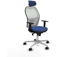 Piqueras Y Crespo Chaise de bureau avec appui-tête 1D086N2 bleu marine