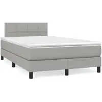 Syfax Sommier à lattes de lit avec matelas Gris clair 120x200cm Tissu