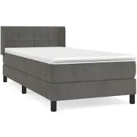 Syfax Sommier à lattes de lit avec matelas Gris foncé 100x200 cm