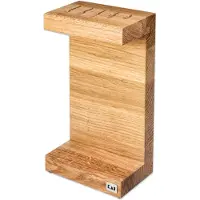 Kai DM-0803 Bloc à couteaux en C, bois de chêne, 17 x 10 x 30 cm, pour 5 couteaux, naturel (1 pièce)