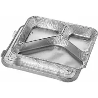 Papstar Barquettes de menu avec couvercle, Contenant à usage unique, Argent