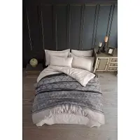 L'essentiel Maison , Begonvilla- EPJ0441, Gris, Couettes, 65 % coton / 35 % polyester