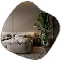Tulup (58x58,7 cm) Miroir Sans Cadre Pour Décoration Intérieure Salle De Bain Irrégulière Loft Bohême