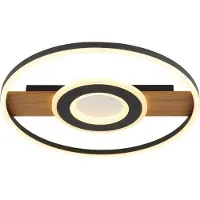 Globo Lighting Plafonnier métal aspect bois, LED