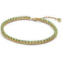 Pandora Bracelet Tennis Vert Étincelant, (18 cm, Métal, Plaqué or)