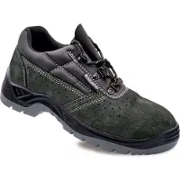 EDM Chaussures de sécurité en croûte de cuir perforée grise s1p src taille 46 blackleather