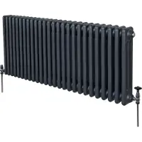 MonsterShop Radiateur Traditionnel ? 3 Colonnes Chauffage Horizontal Anthracite 600 x 1192mm