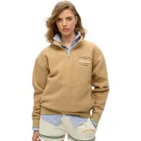 Superdry Femme Sweat en Polaire à col Camionneur Country Club Beige Taille: 38