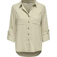 ONLY Yasmin Caro Long Sleeve Shirt Beige L Femme
