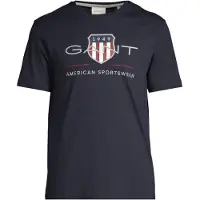 Gant T-Shirt bleu marine / rouge foncé / blanc
