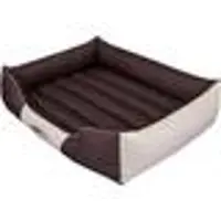 TexCorp Coussin pour chien Coussin pour chien - Housse amovible - Peut être travaillé - Confort - 65 x 50 x 20 cm [Taille : L] - Marron avec lilas