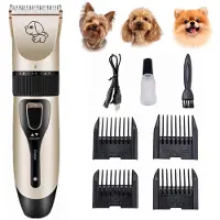 INF Tondeuse pour chien avec accessoires Noir/Or