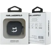 Karl Lagerfeld Kla4Runchk Airpods 4 Cover Black/Black Silicone Choupette Head 3D