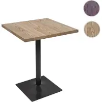 Mendler Table de bistrot HWC-H10, table de bar, industrielle Gastro métal orme massif 70x70cm brun clair