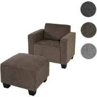 Mendler Modular Canapé 4 places Lyon, tissu/textile marron