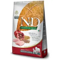 Farmina N&D Ancestral Grain Chicken & Pomegranate Senior Medium & Maxi - Poulet, grenade et céréales pour chiens âgés de races moyennes et grandes - 12 kg