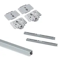 Emuca Flow System In Kit Format For A 2 Door Wooden Closet Argenté
