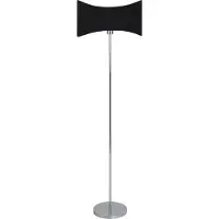Beliani Lampadaire en métal argenté et noir abat-jour en fausse soie style moderne contemporain