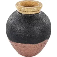 Beliani Vase décoratif en terre cuite noir / rose 31 cm DAULIS (1x)
