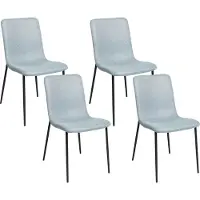 Beliani Ensemble de 4 chaises de salle à manger Glendive Bleu Lumarko