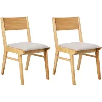 Beliani Lot de 2 chaises de salle à manger en caoutchouc gris clair assise rembourrée sans accoudoirs style rétro traditionnel cuisine salle à manger