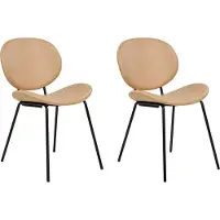Beliani Lot de 2 chaises de salle à manger en Beige Luana Lumarko