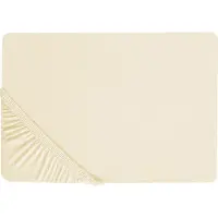 Beliani Drap-housse coton beige 140 x 200 cm JANBU (140 x 200 cm)