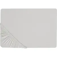 Beliani Drap-housse coton gris clair 200 x 200 cm JANBU (200 x 200 cm)