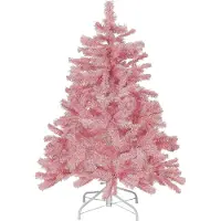 Beliani Arbre de Noël artificiel 120 cm rose Farnham Lumarko