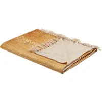 Beliani Couverture Firozabad Coton 130 X 180 Cm Orange