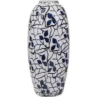 Beliani Vase à fleurs blanc avec MUTILENE bleu (1x)