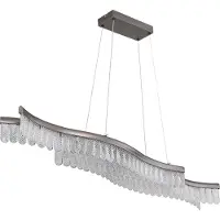 Globo Lighting Suspension LED, graphite, cristaux clairs, H 135 cm