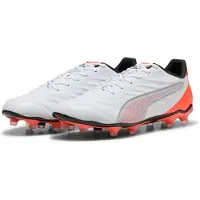 Puma Chaussure de foot 'King Pro' rouge orangé / argent / blanc