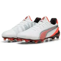 Puma Chaussure de foot 'King Ultimate' gris argenté / rouge clair / noir / blanc