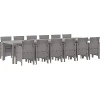 vidaXL Salon de jardin 13 pcs gris clair Polt rotin