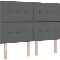 vidaXL Lit boxspring avec tête de lit gris foncé 160 x 200 cm Tissu