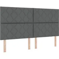 vidaXL Lit boxspring à LED avec tête de lit, gris foncé, 180 x 200 cm, tissu
