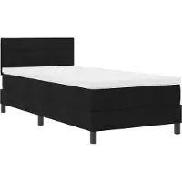 vidaXL Lit boxspring avec matelas et éclairage LED Noir 100 x 200 cm Tissu