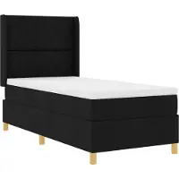vidaXL Lit boxspring avec matelas noir 140 x 200 cm Tissu