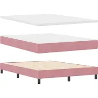 vidaXL Lit boxspring avec tête de lit rose 140 x 200 cm velours