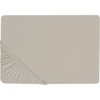 Beliani Drap-housse coton taupe 90 x 200 cm JANBU (90 x 200 cm)