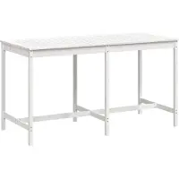 vidaXL Table de jardin blanche 203,5x90x110 cm pin massif