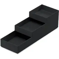 Moxom Jeu de bacs Modular Tray, 250x80x55mm, 3-TL., noir (8 cm, 3x)