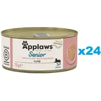 Applaws Cat Tin Senior - Filet de thon et saumon en gelée - 24x70g